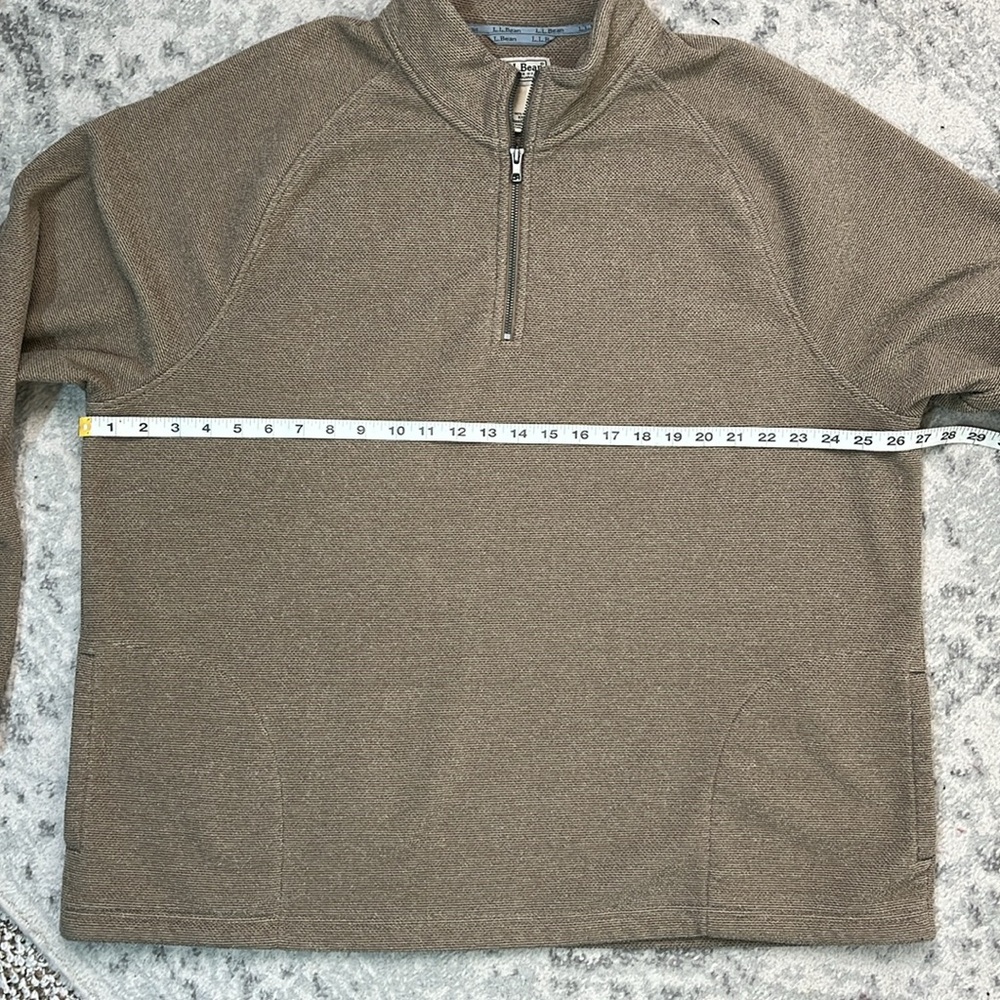 L.L. BEAN QUARTER ZIP PULLOVER TAN FLEECE LONG SLEEVE VERY WARM SZ XXL - Picture 8 of 14